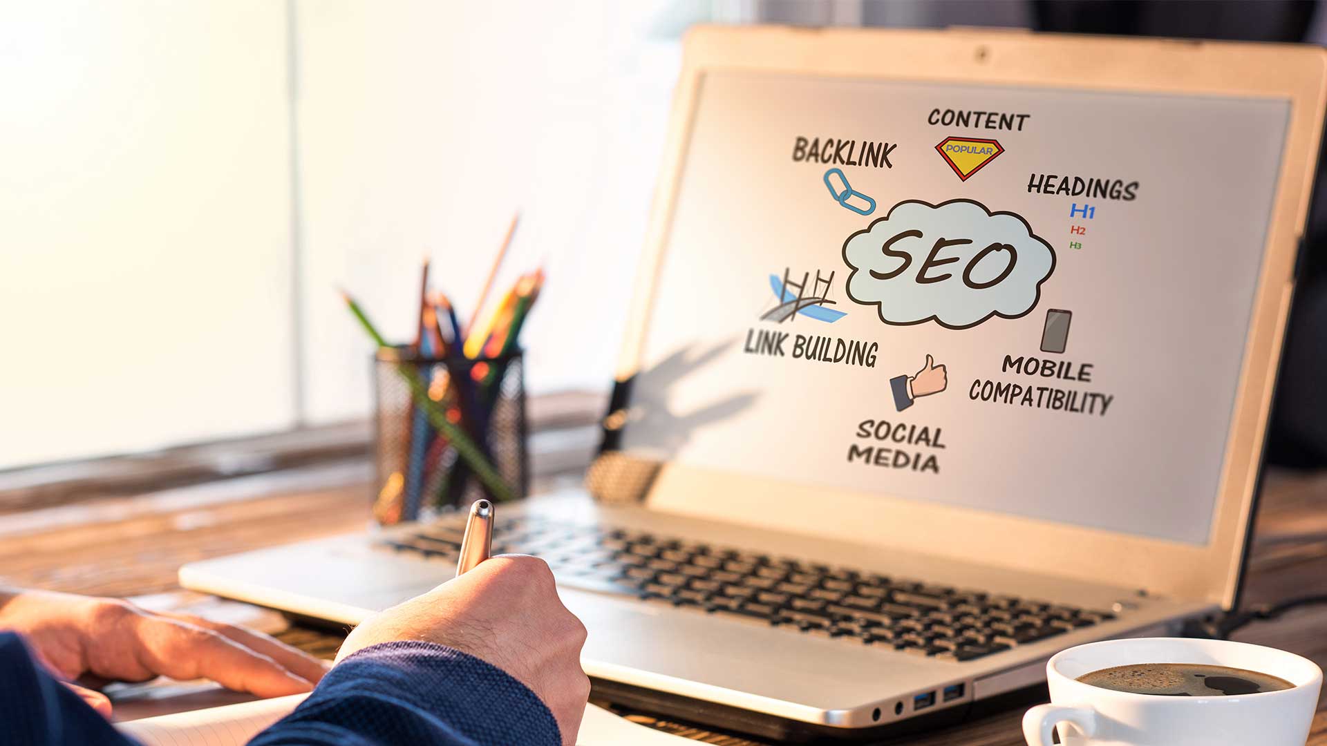 Ecran d'ordinateur pour le SEO