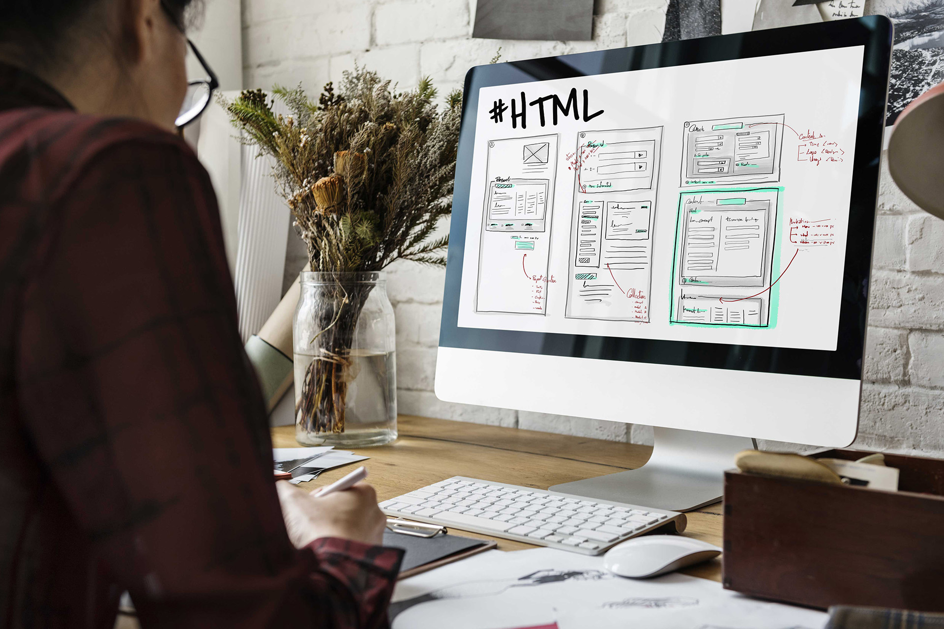 Ecran d'ordinateur avec HTML